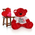 Huge 5 Feet Personalized Hugs And Kisses Customizable Teddy Bear - Choose From 7 Colors